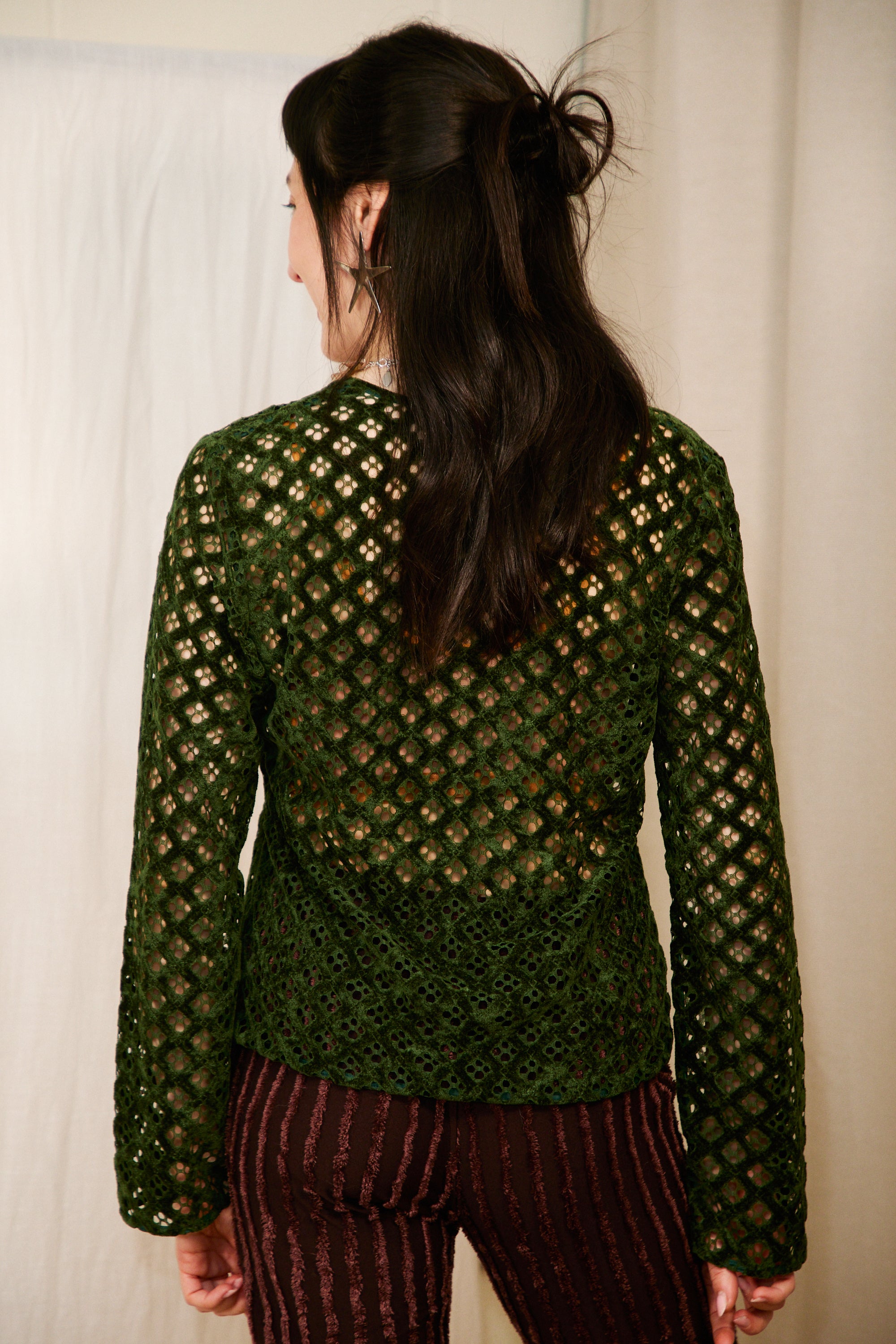 HOSBJERG_ROSALIA_TOP_FOREST_GREEN5_back view