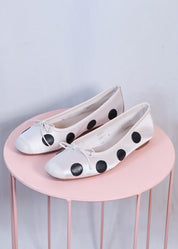 Harmony Ballerinas | White & Black Polka Dot