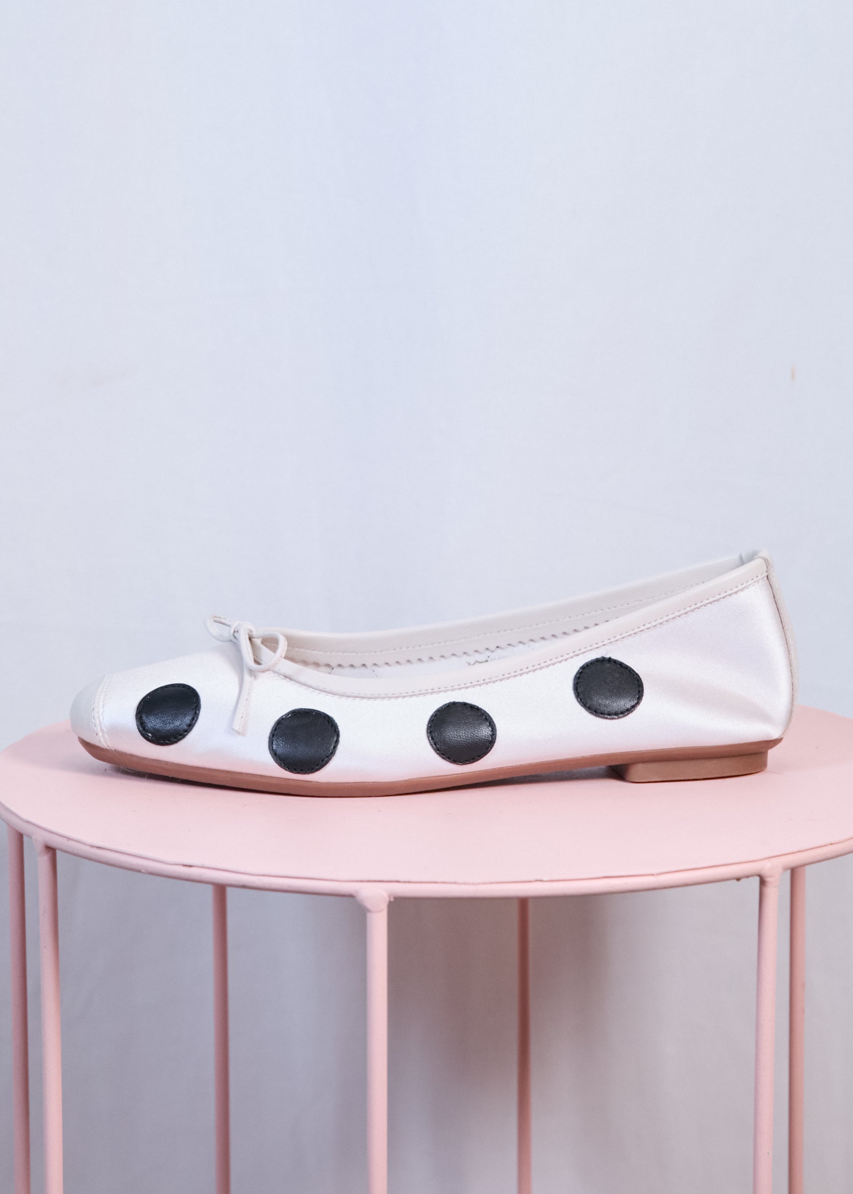 Harmony Ballerinas | White & Black Polka Dot