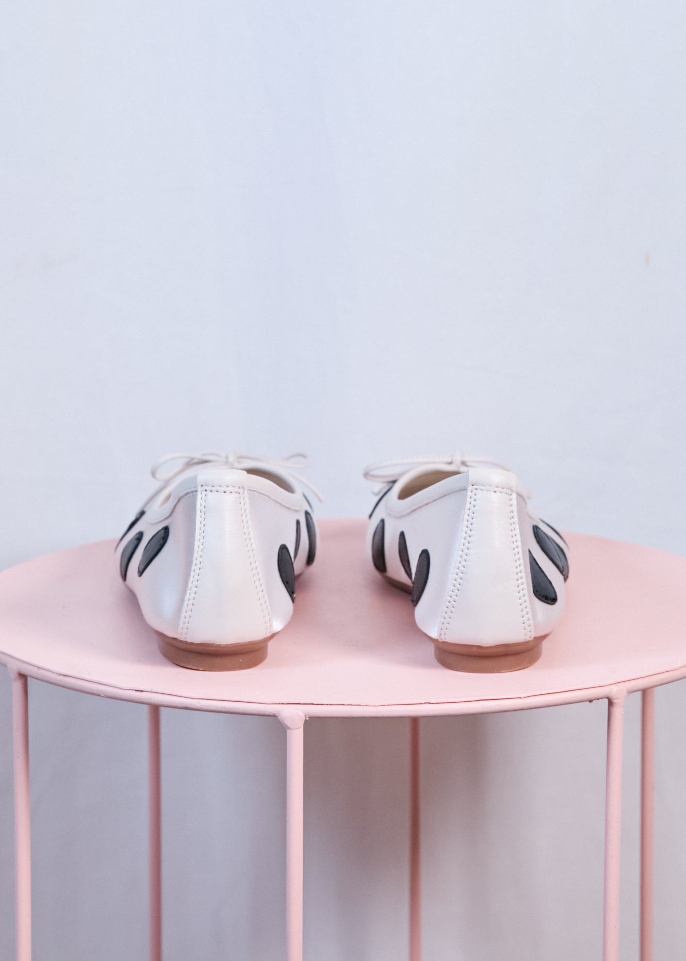 Harmony Ballerinas | White & Black Polka Dot