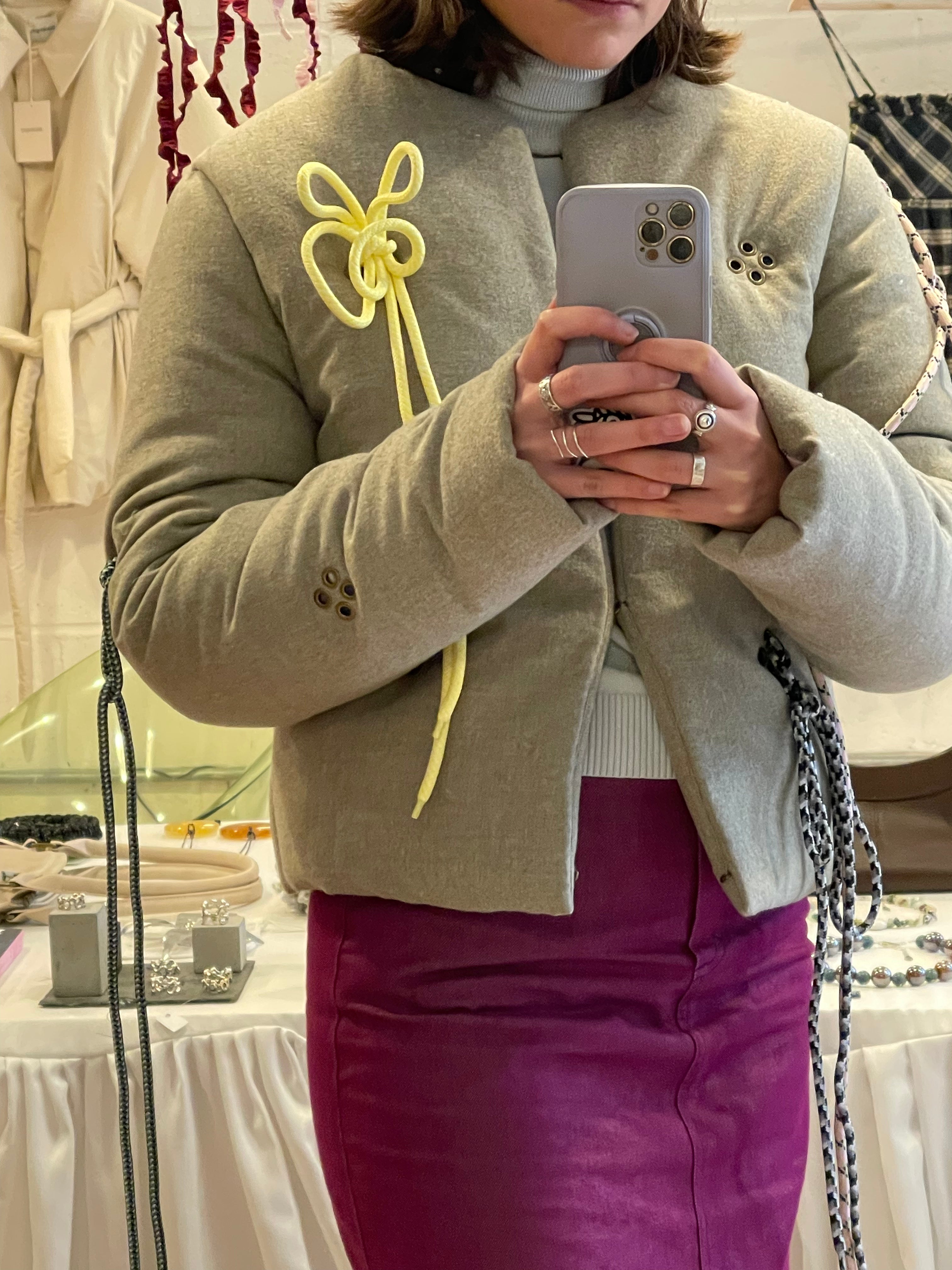 Drawstring Puffer | Woolen Suiting