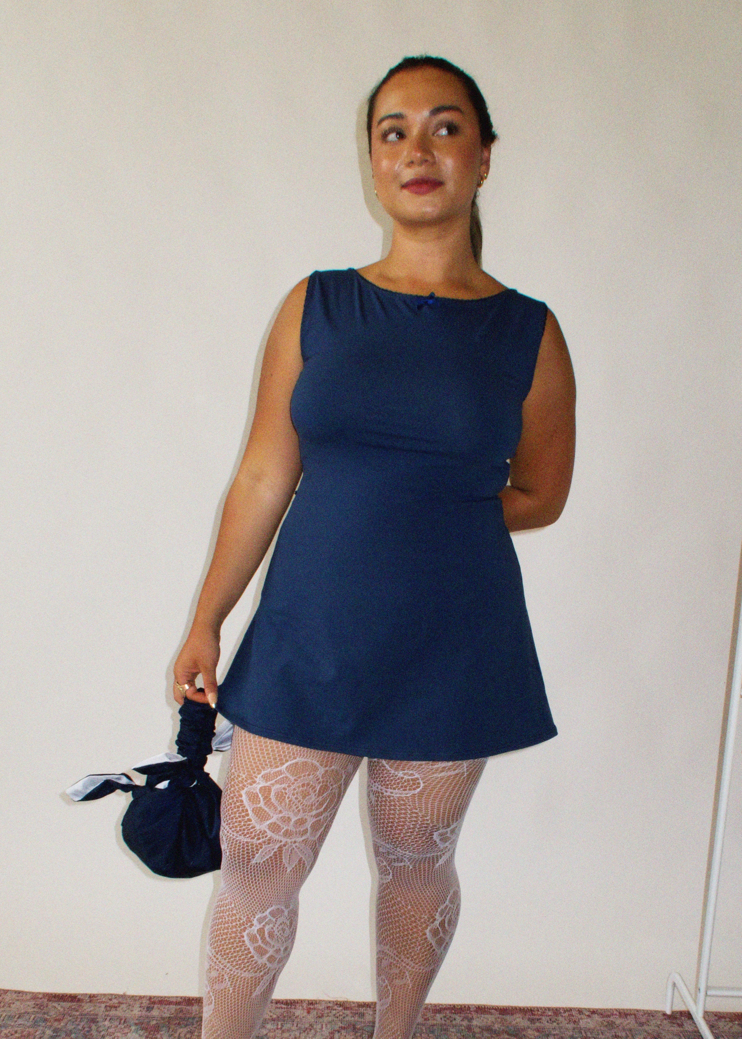 Kim Mini Dress Navy Evie Joynes