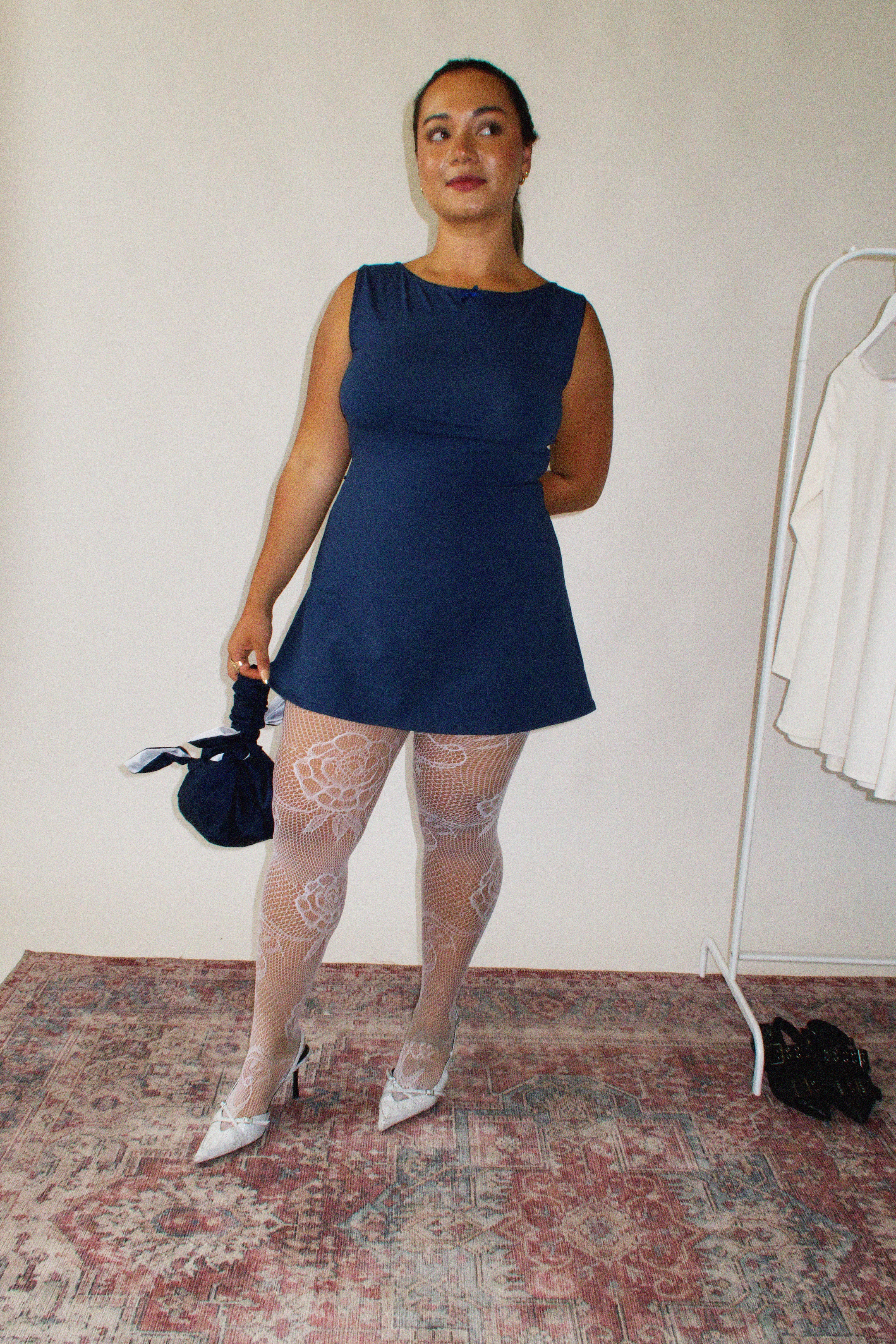 Kim Mini Dress Navy Evie Joynes