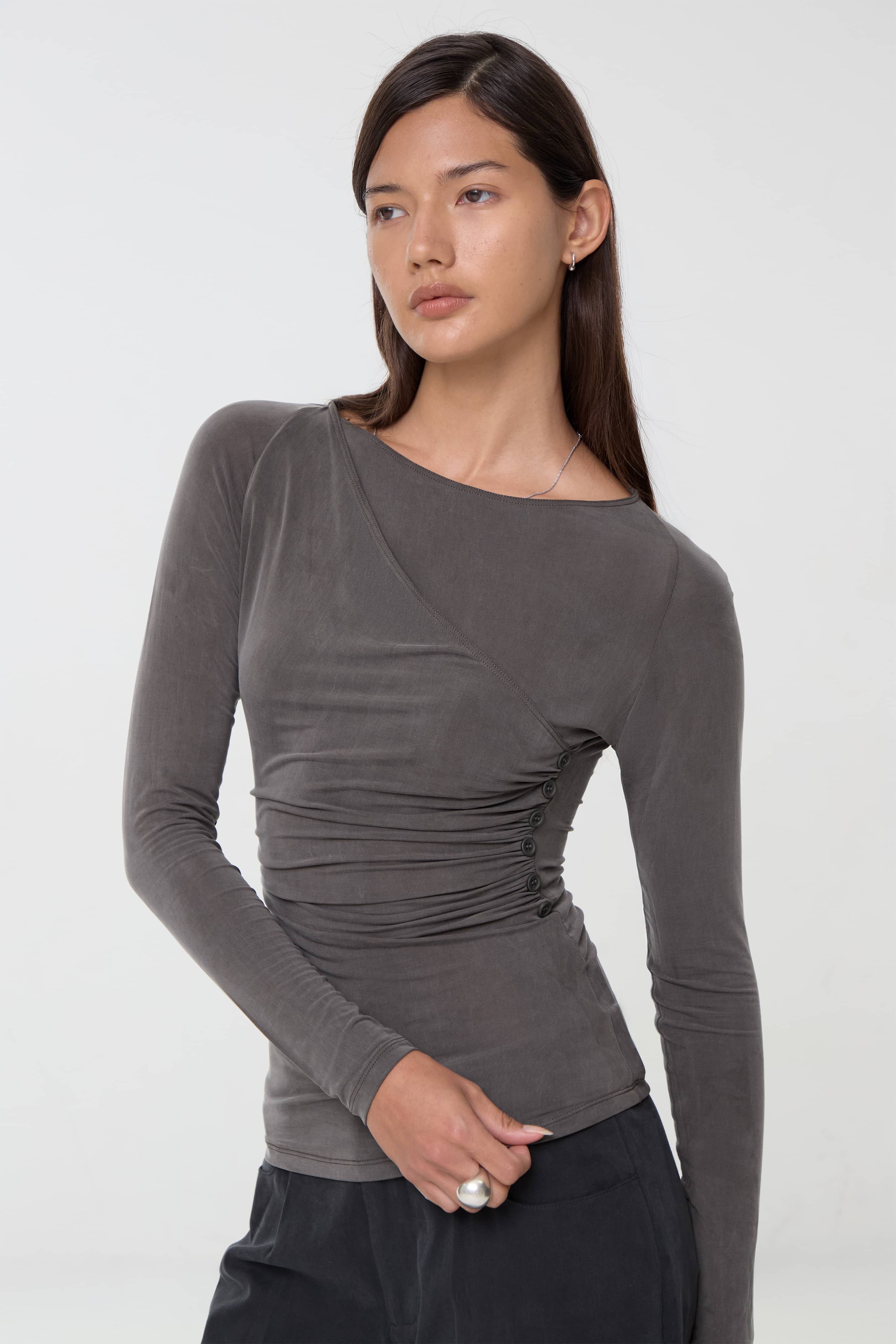 Kylie Cupro Wrap in Deep Forest