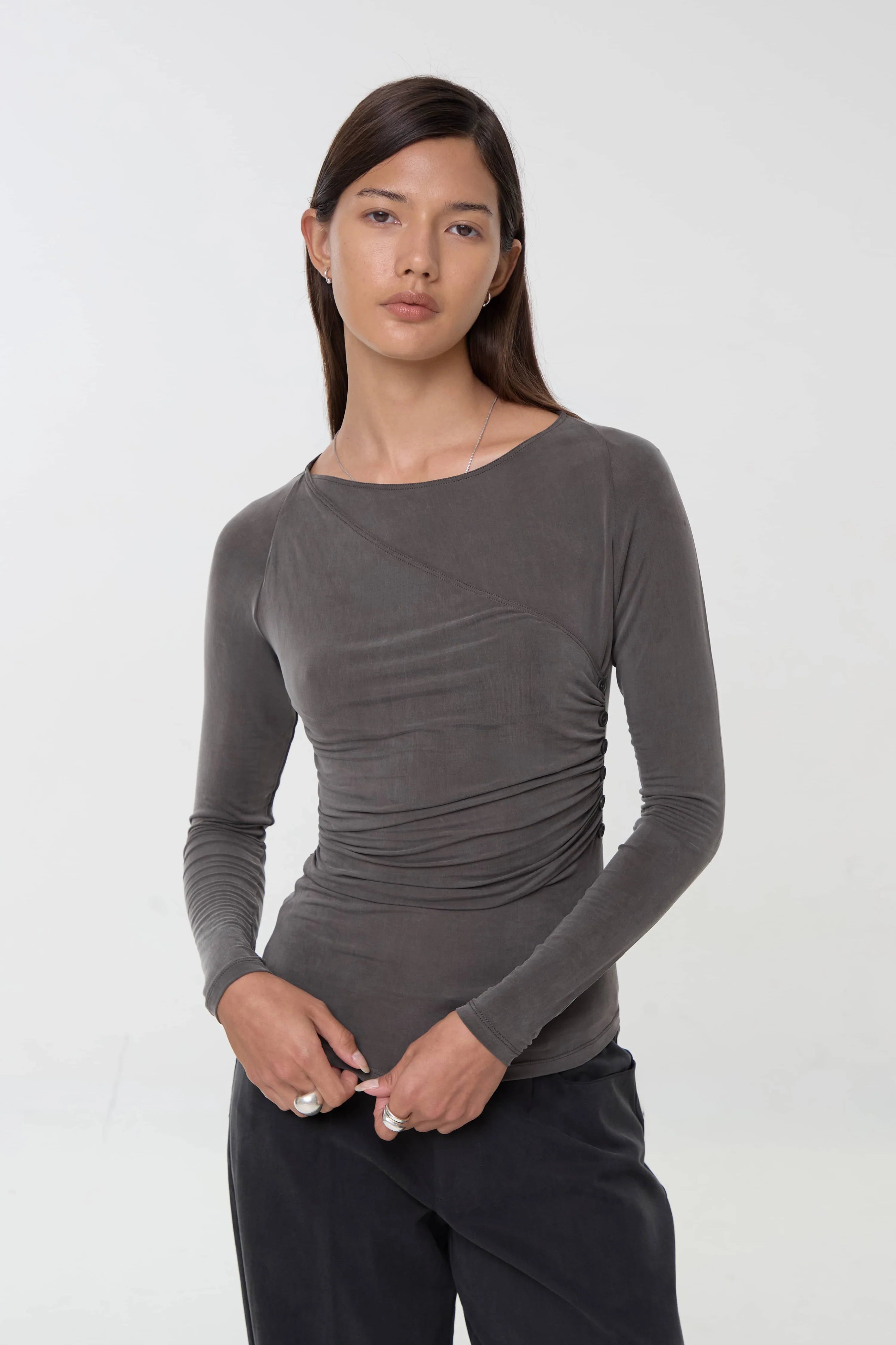 Kylie Cupro Wrap in Deep Forest