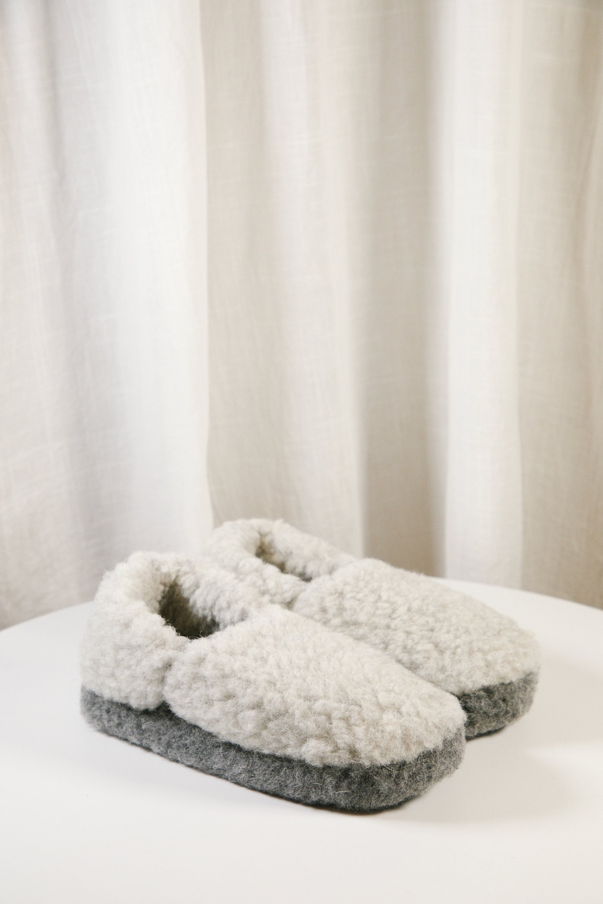 YOKO WOOL SIBERIAN SLIPPERS TWO TONE GREY