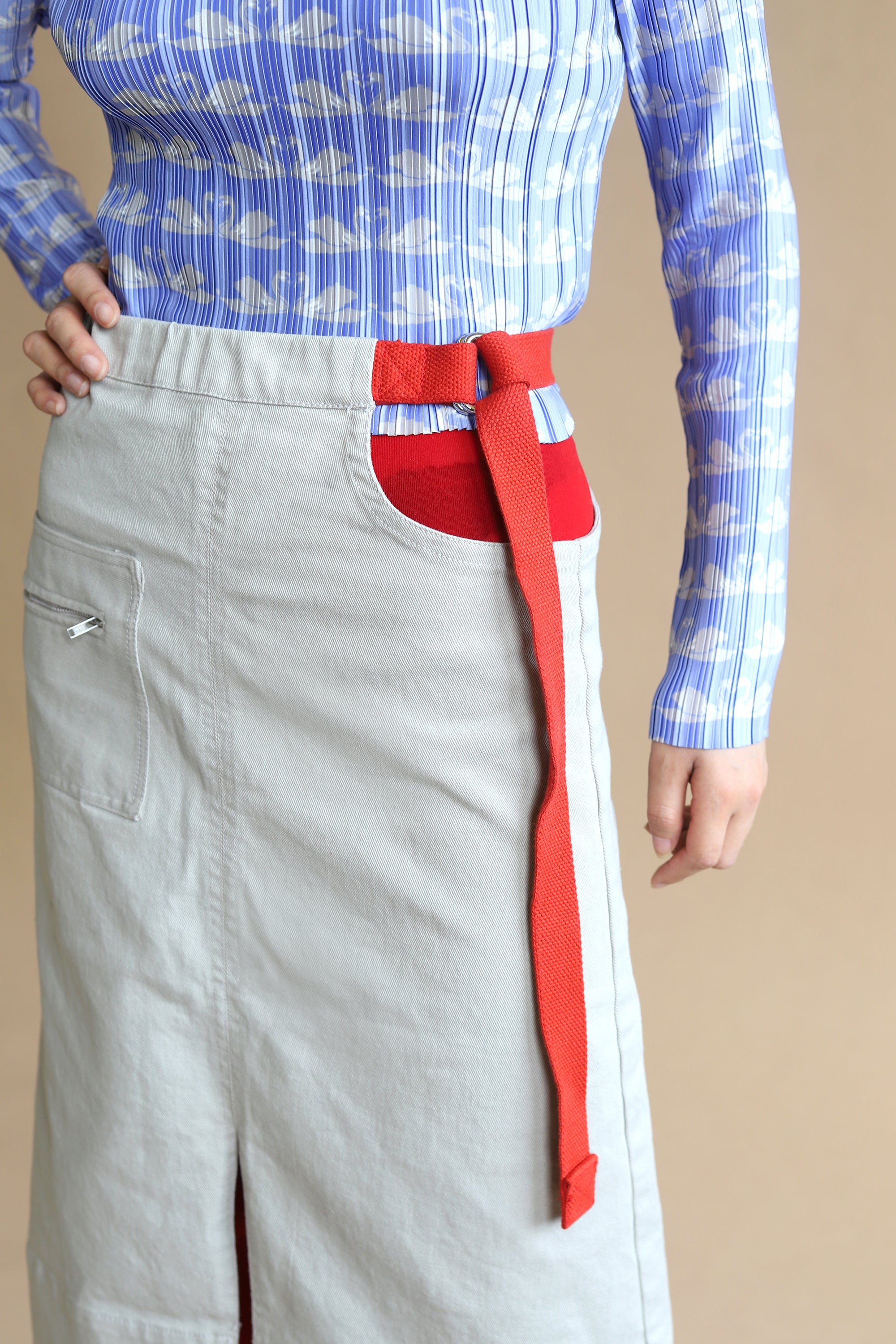 Utility Peep Skirt | Oyster