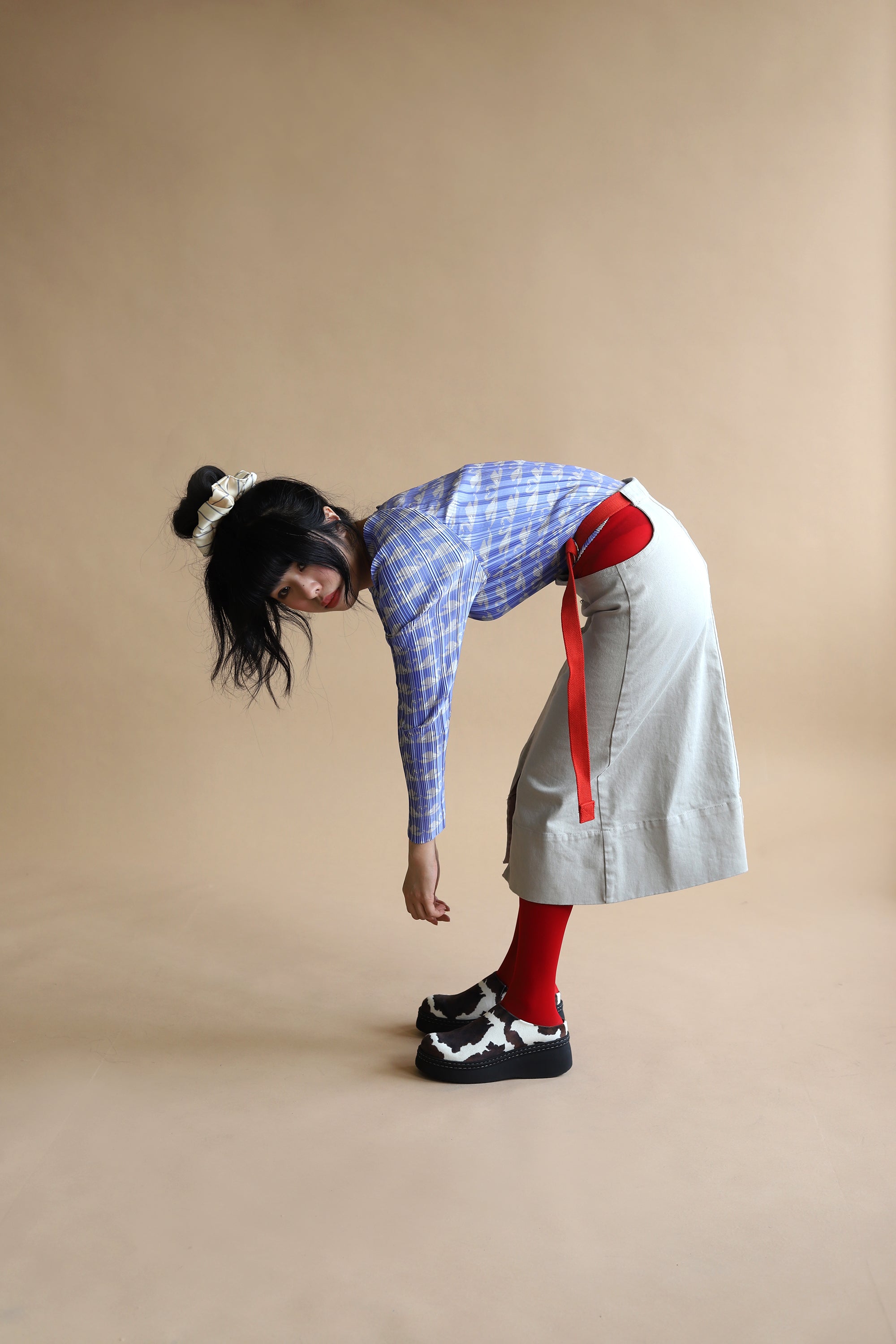 Arthur Apparel | Utility Peep Skirt | Oyster