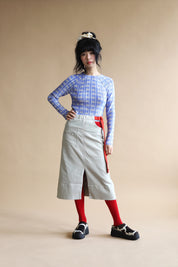 Utility Peep Skirt | Oyster