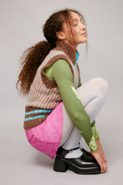 Lauren perrin dove blue tights for SS24 campaign