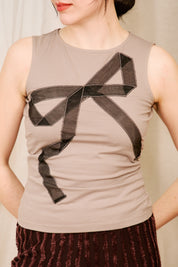 Lovethanks semi sheer ribbon tank 