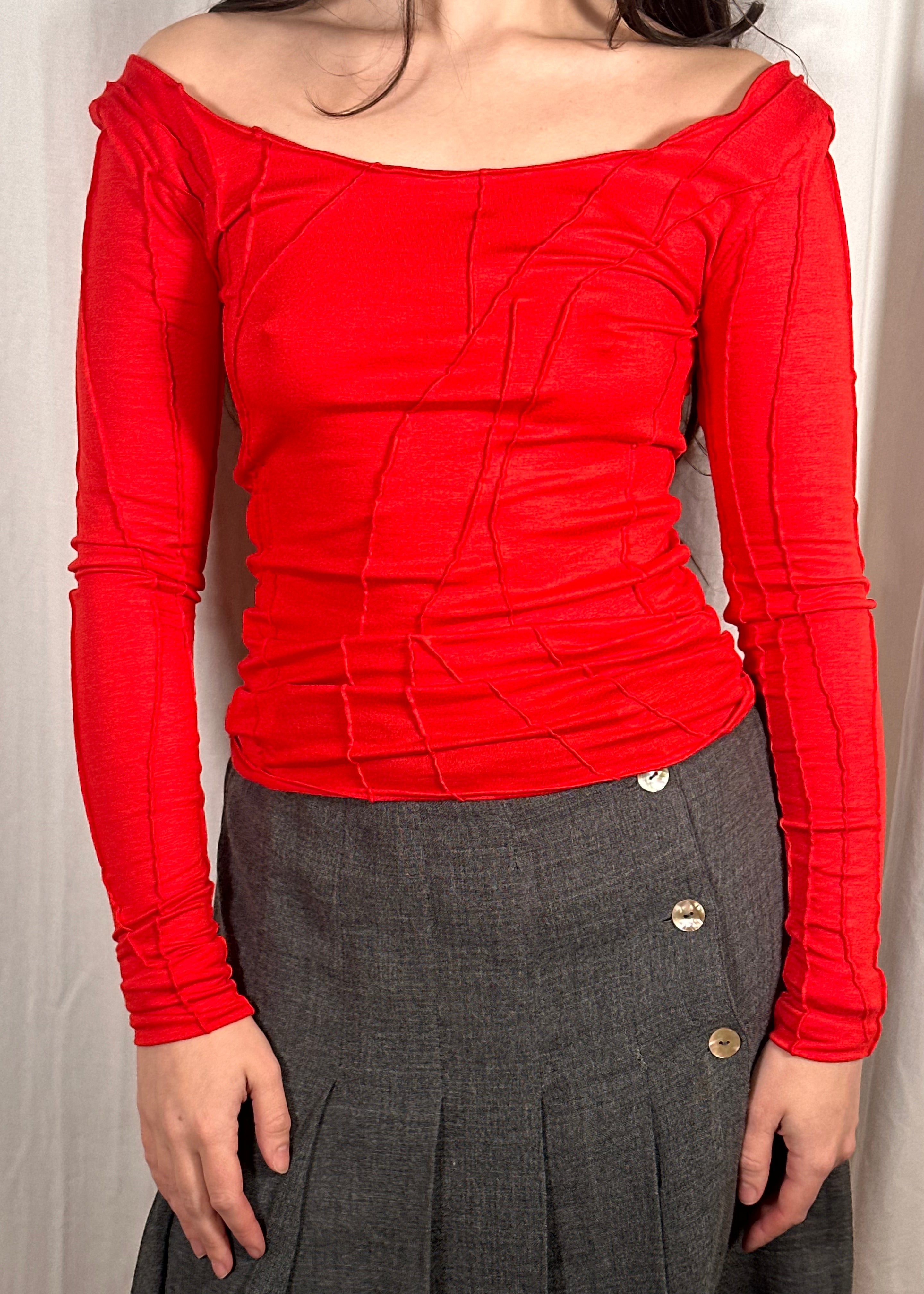 Round Blouse Red