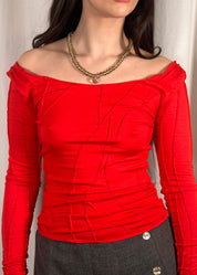 Round Blouse Red