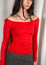 Round Blouse Red