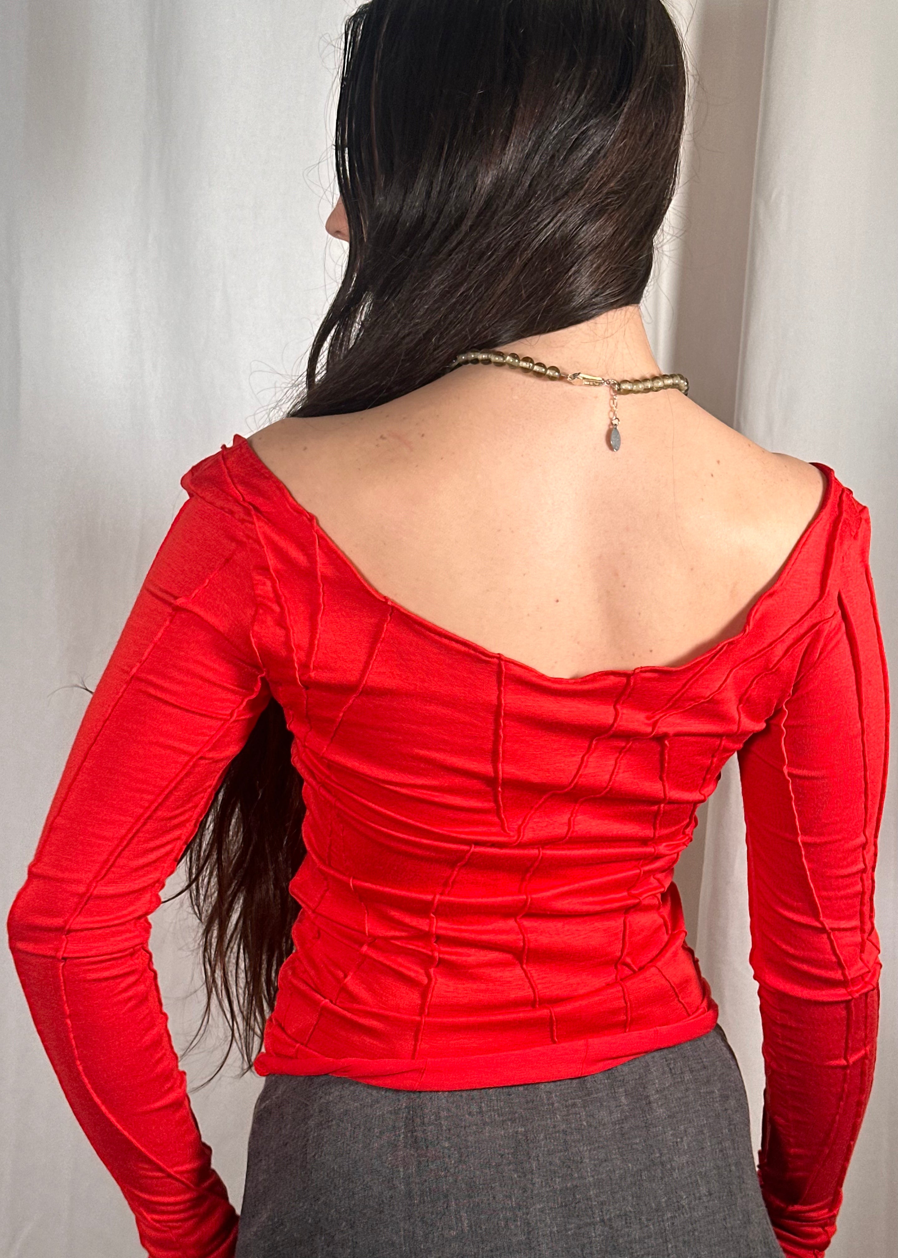 Round Blouse Red