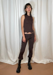 Mariola Homoncik Mid-Calf Flared Pants Chocolate