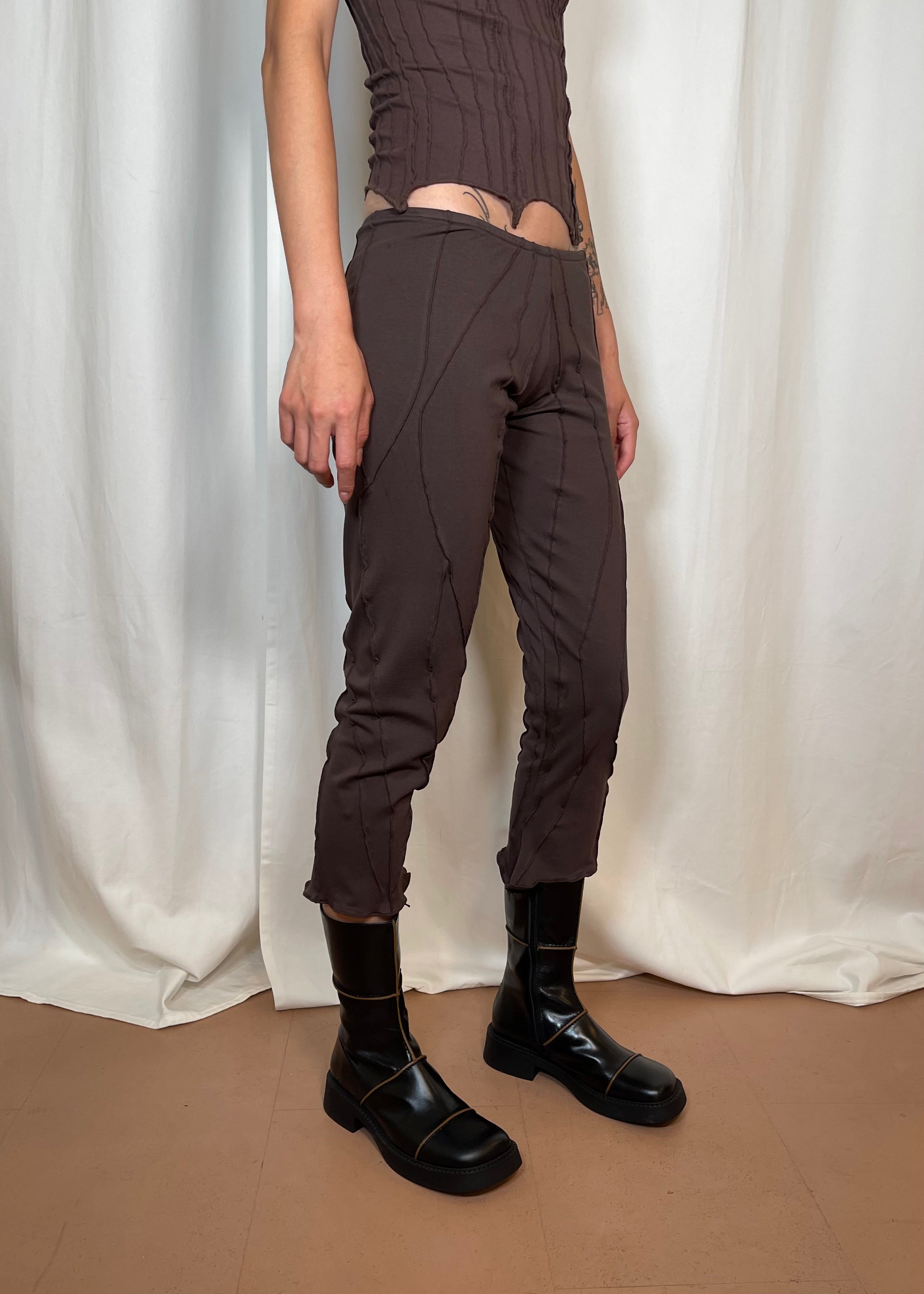 Mariola Homoncik Mid-Calf Flared Pants Chocolate