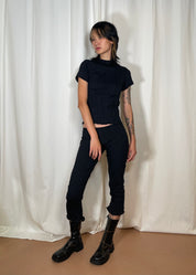Mariola Homoncik Mid-Calf Flared Pants Black