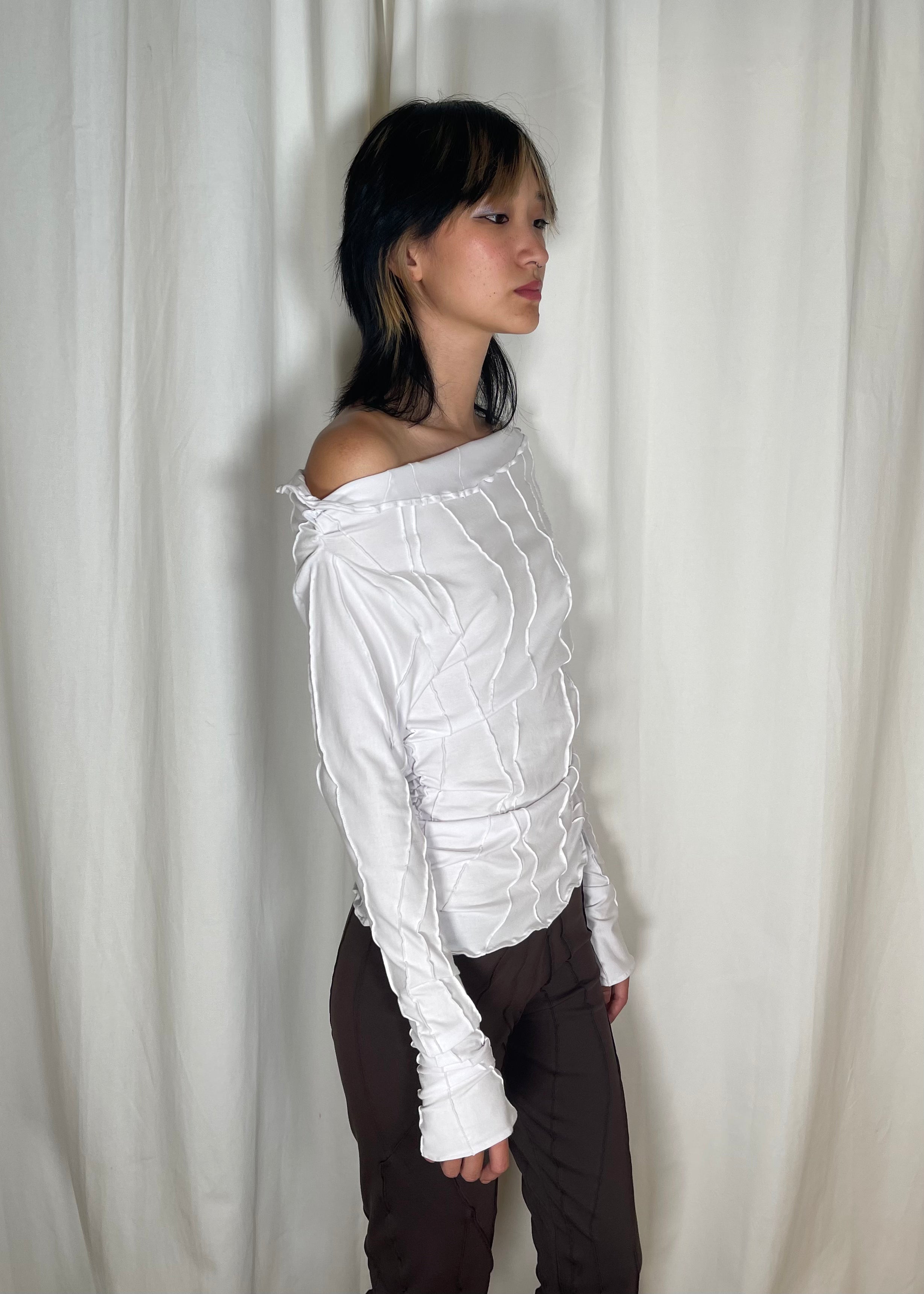 Mariola Homoncik Ruched Top White