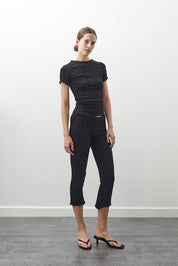 Mid-Calf Flared Pants Black
