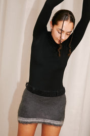 Corinna Mohair Belt Skirt | Grey