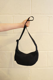 Small Nylon Crescent Bag | Black