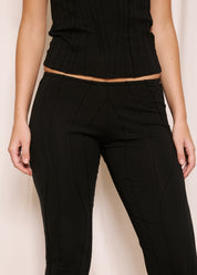 NORAH_Mid Calf Flare Pants Black