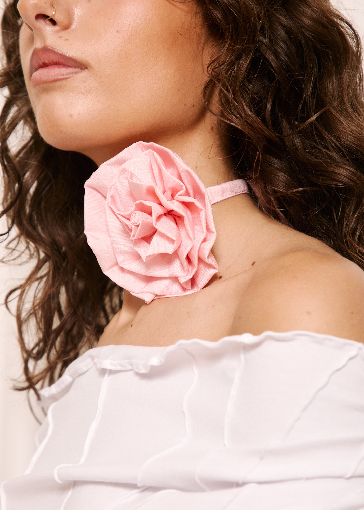 NORAH_Rosette Tie Pink