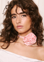 NORAH_Rosette Tie Pink