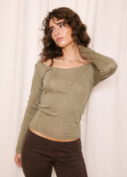 NORAH_Round Blouse Olive