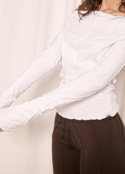 NORAH_Ruched Top White