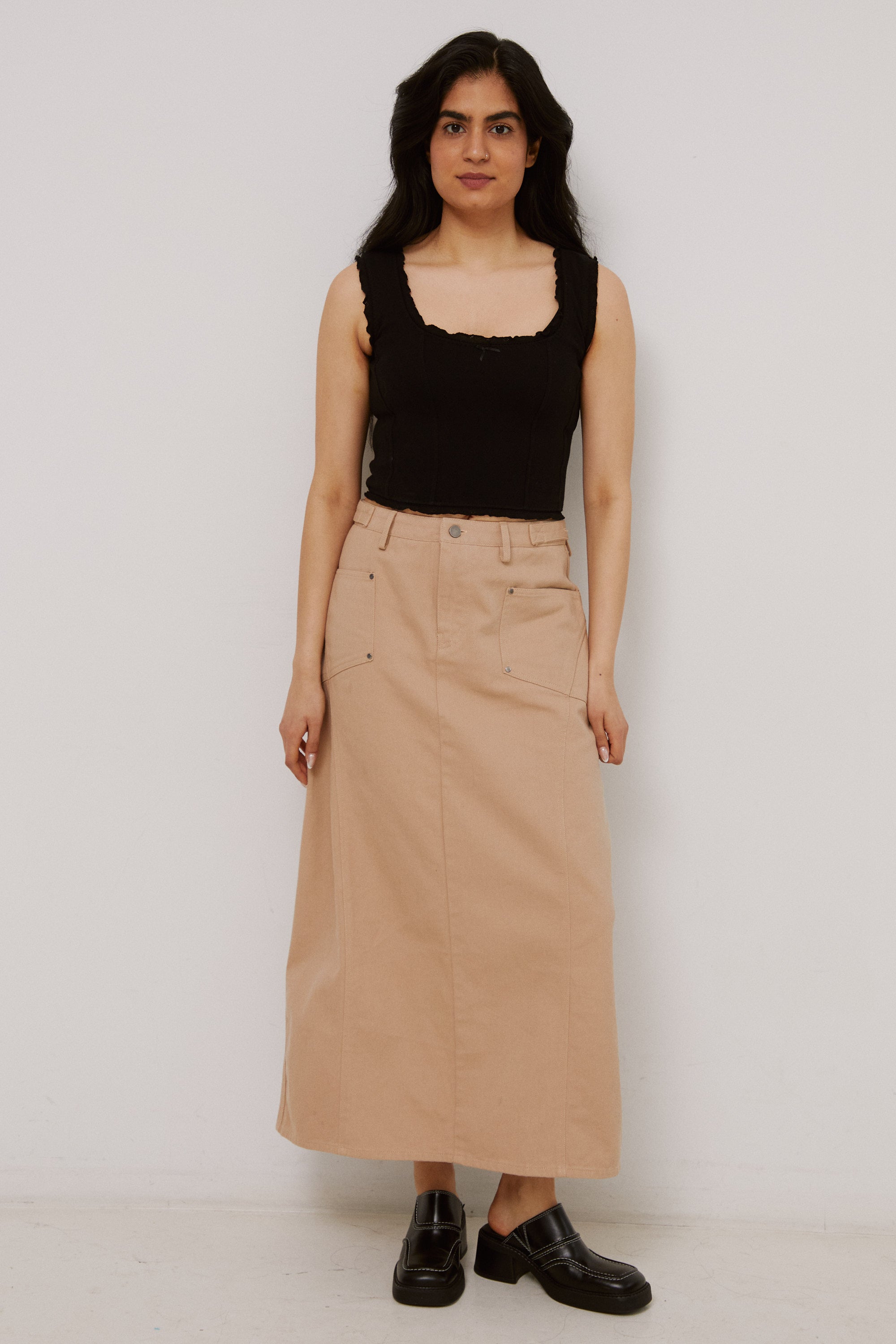 Full Length Barrel Skirt | Neutral