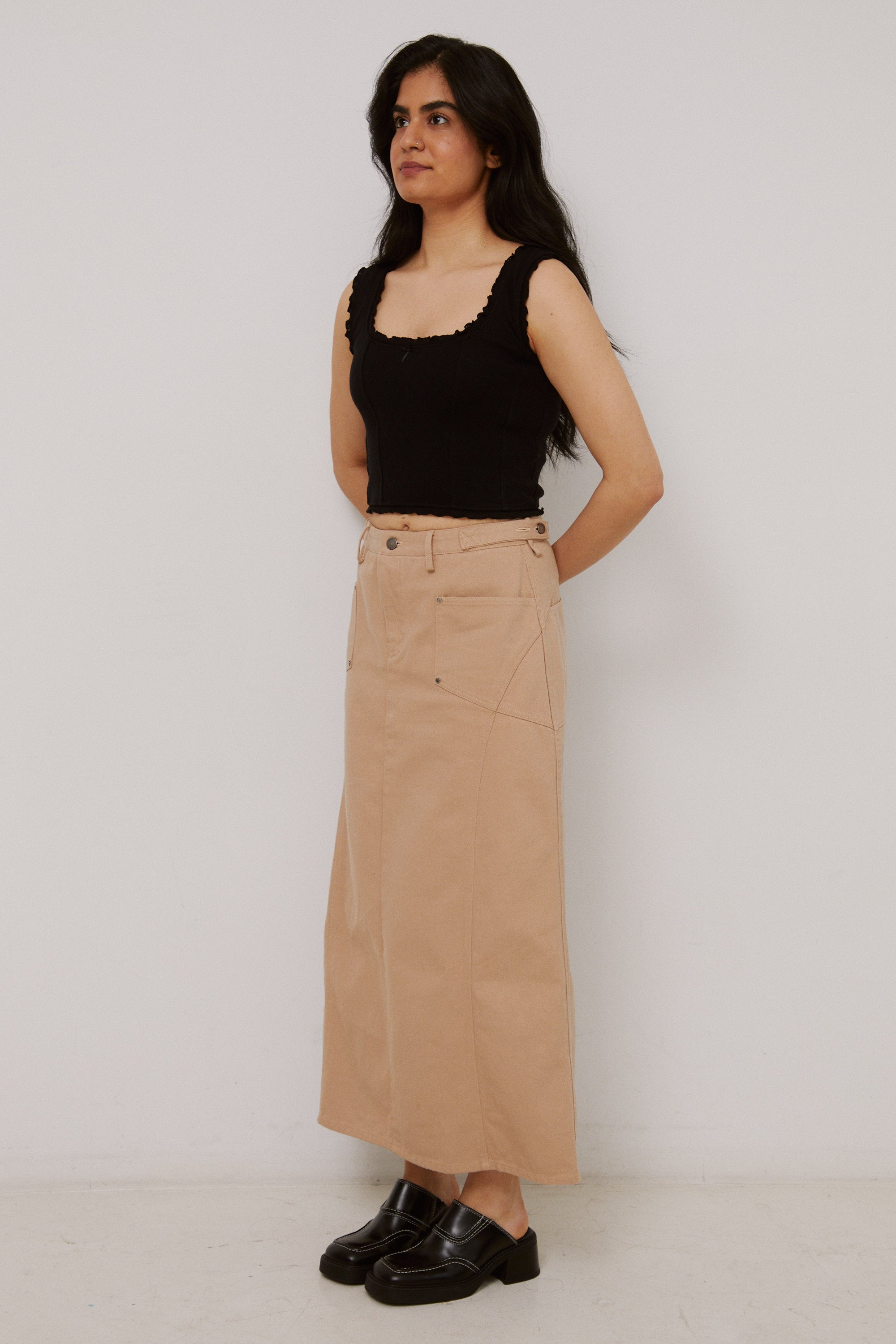 Full Length Barrel Skirt | Neutral