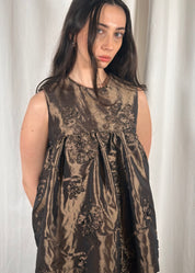 Thrills Top Bronze Metallic Applique