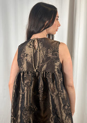 Thrills Top Bronze Metallic Applique