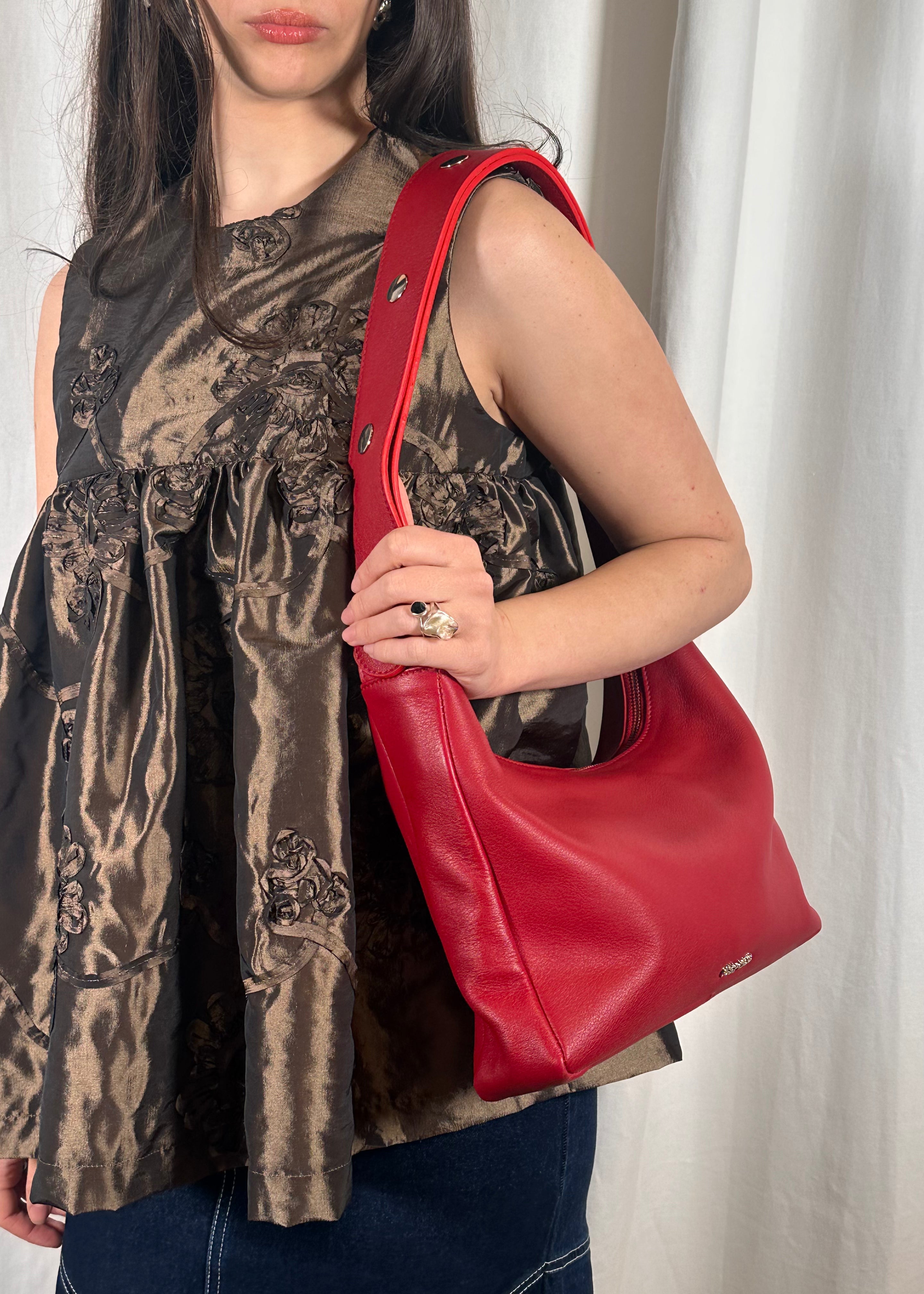 Thrills Top Bronze Metallic Applique