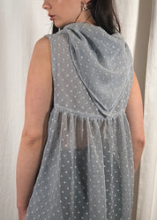 Thrills Top Sheer Baby Blue Spots