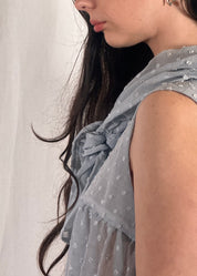 Thrills Top Sheer Baby Blue Spots