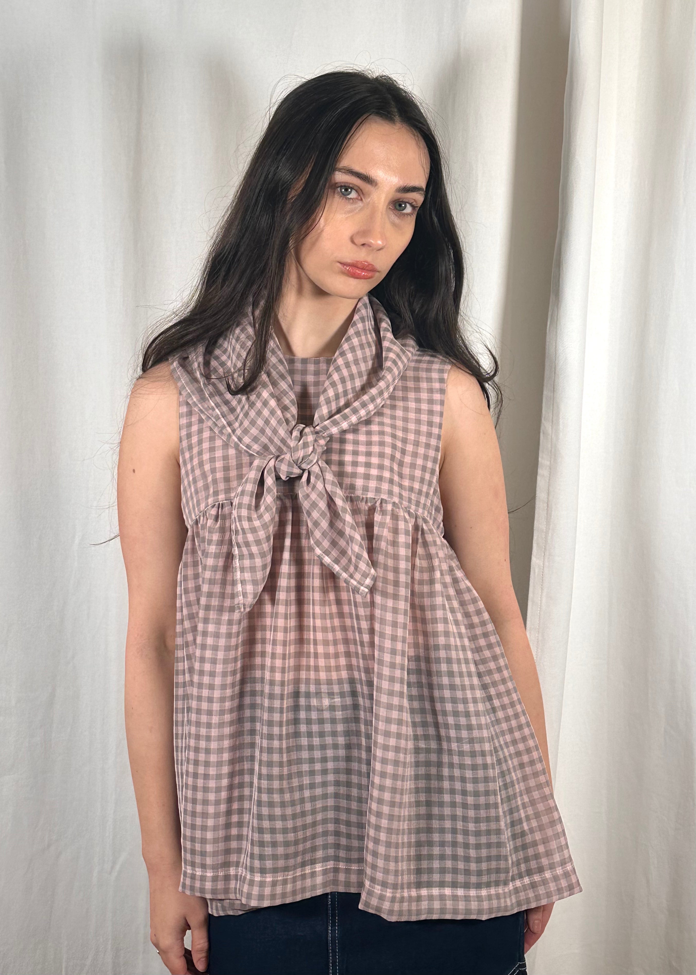 Thrills Top Sheer Pink Gingham