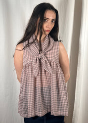 Thrills Top Sheer Pink Gingham