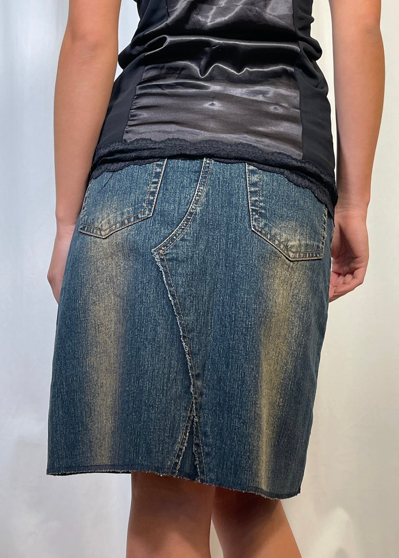 Denim Washed Mini Skirt