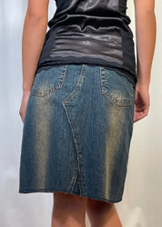 Denim Washed Mini Skirt