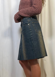 Denim Washed Mini Skirt