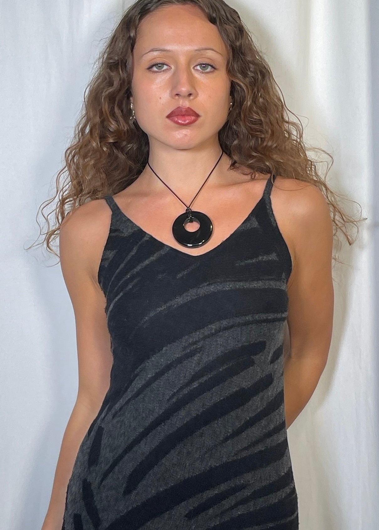 Wool Pattern Maxi Dress