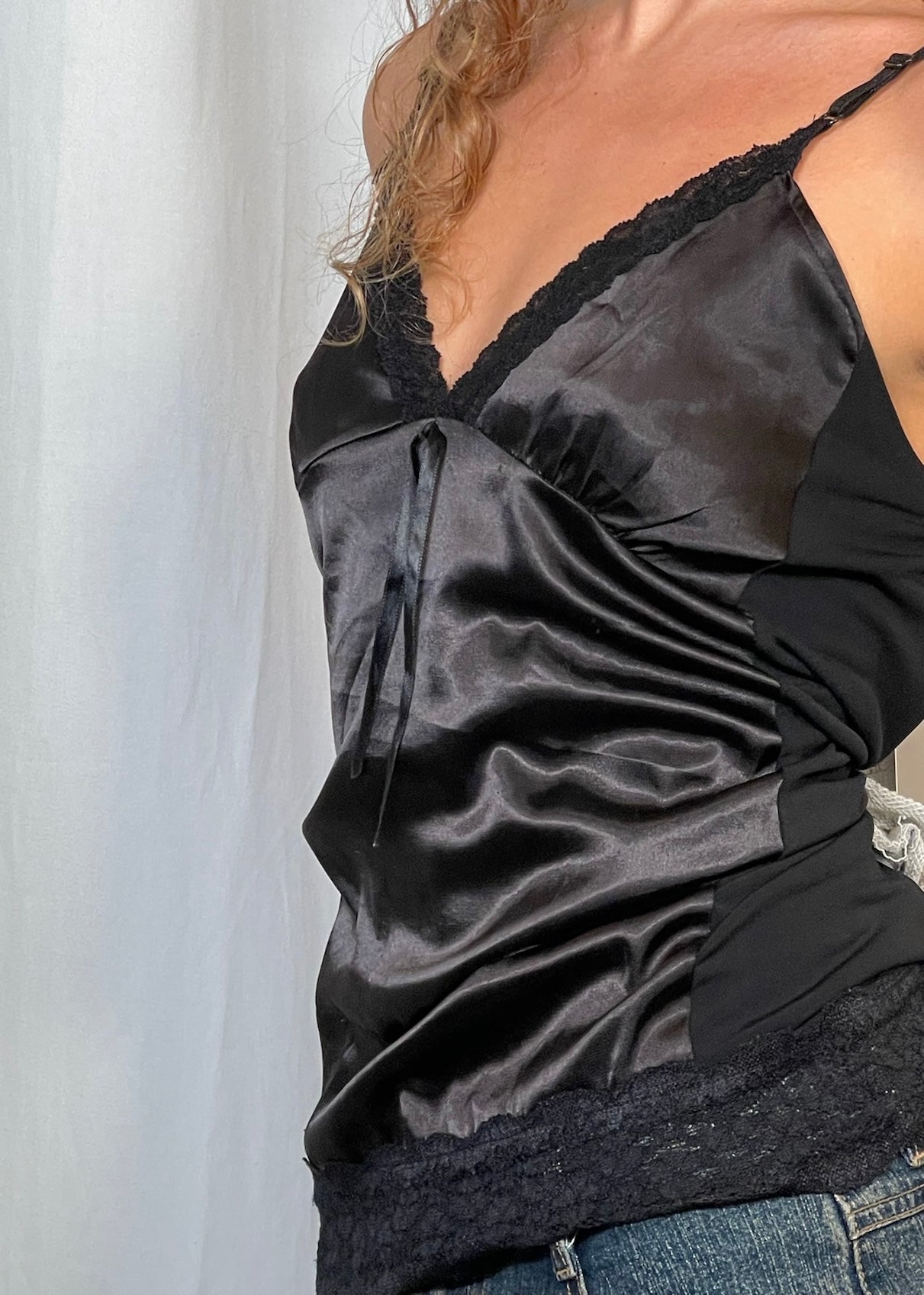 Black Satin Cami Top