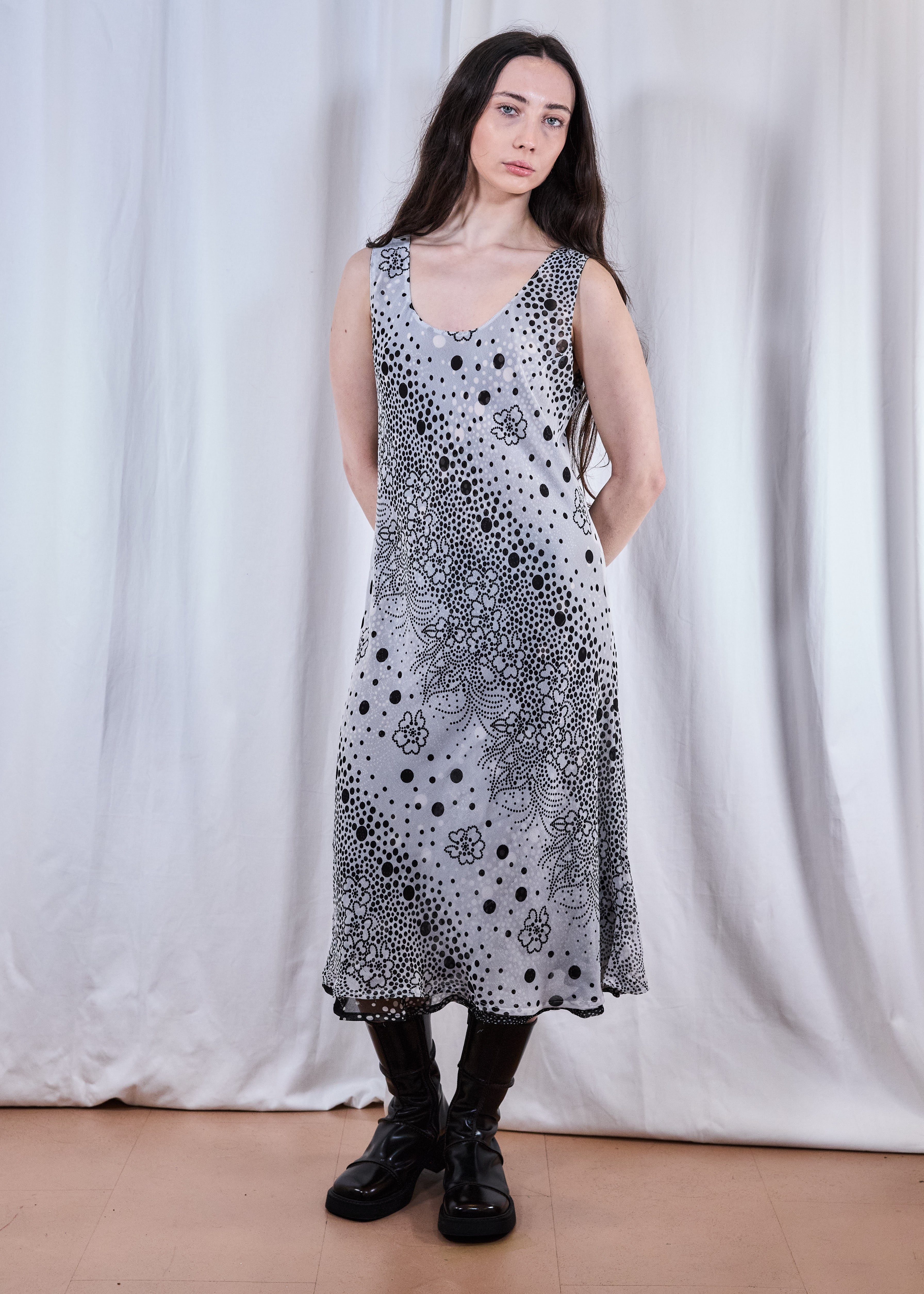 Vintage Reversible Floral Maxi Length Slip Dress