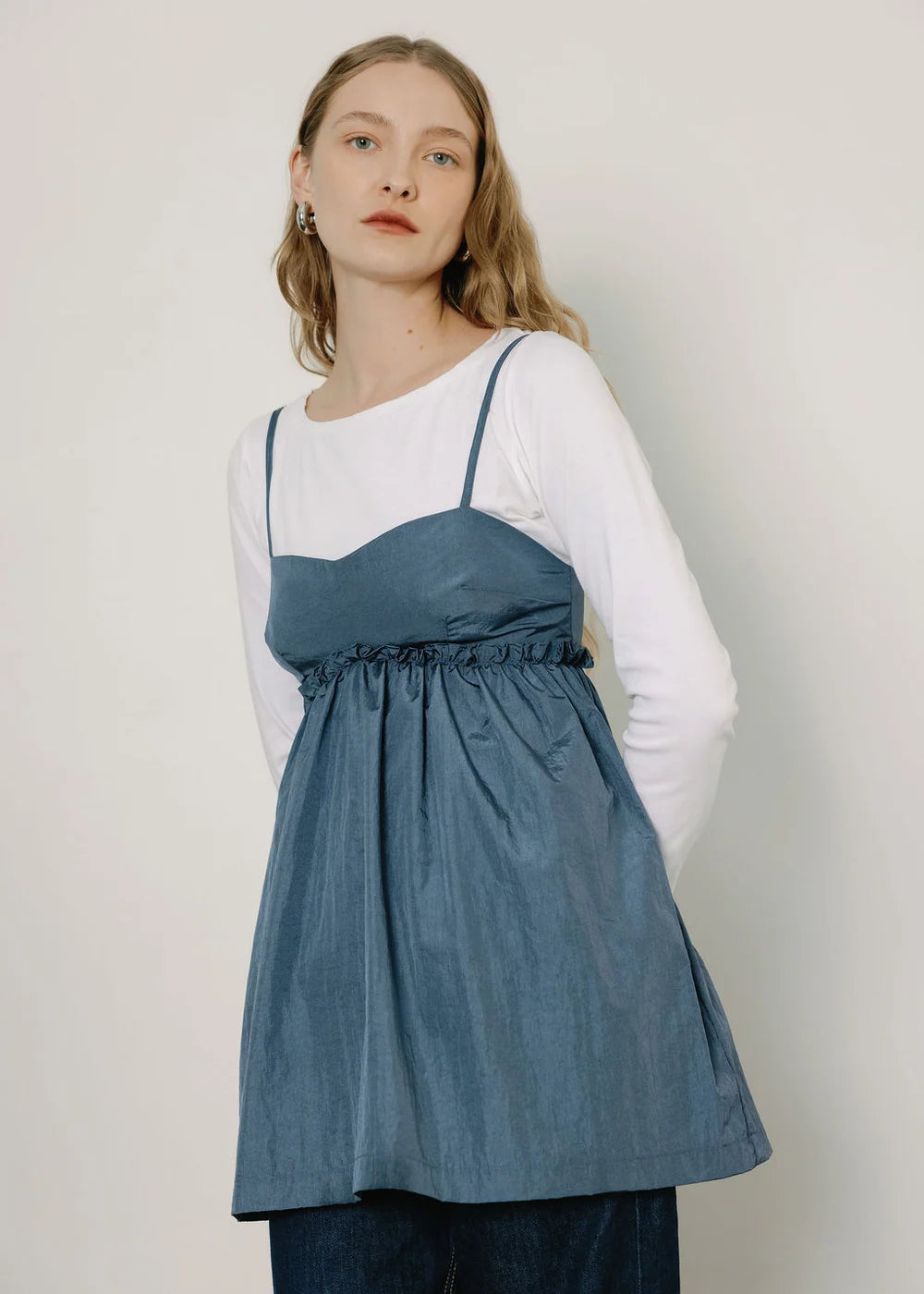 Oona Top in Slate Taffeta A Bronze Age