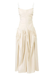 Open Back Bubble Cami Dress in Ivory