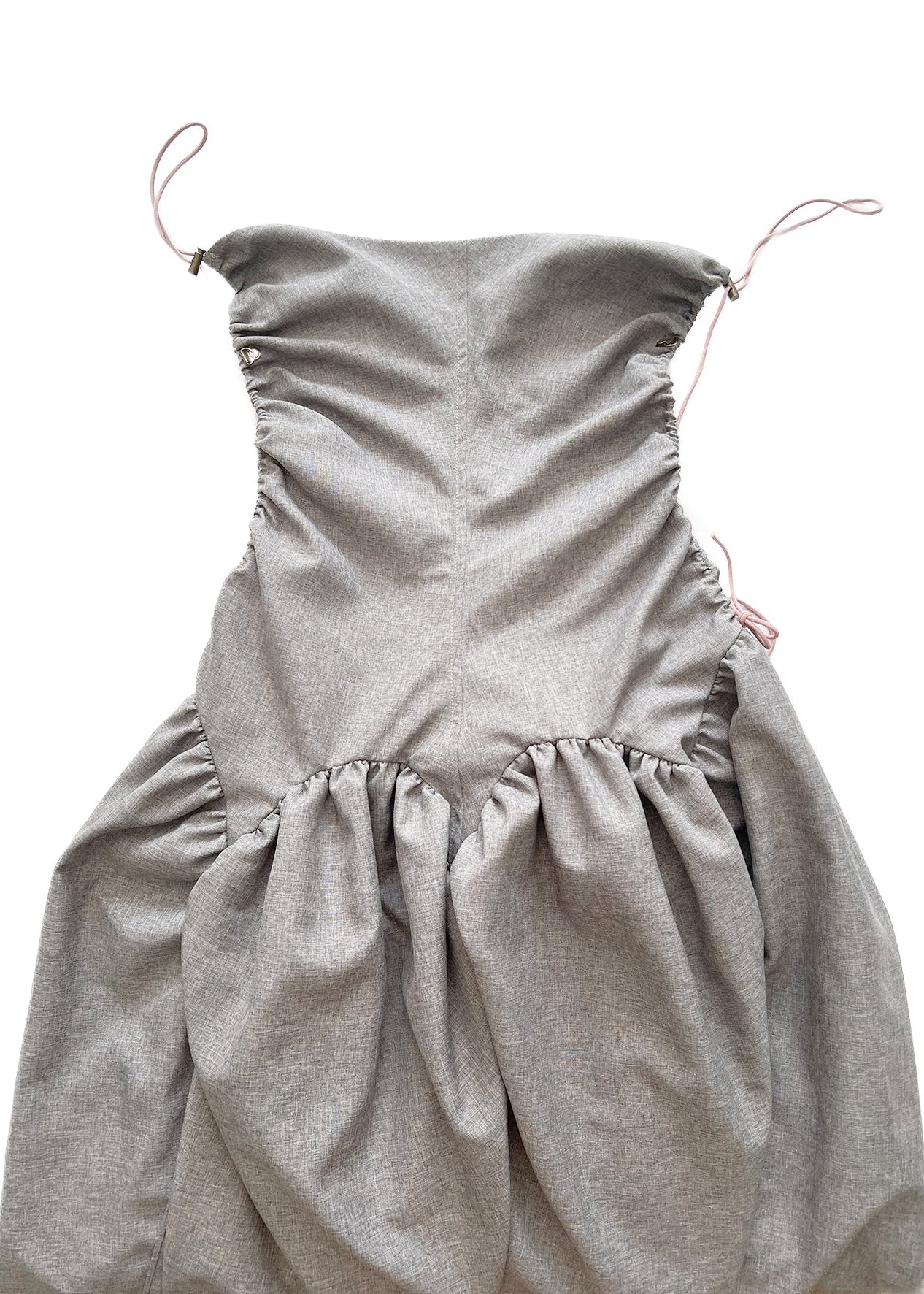  Open Back Cami Bubble Maxi Dress Office Grey Suiting 