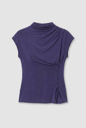 Kylie Button Top in Aubergine